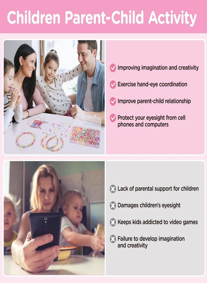 KRIVTEJ Jewellery Making Kit for Girls, Bracelet Making Kit for Kids DIY Colorful Bracelet Necklace Making, Activity Games for Girls Age 6-12 Years Old,Plastic, Multicolor - Image 4